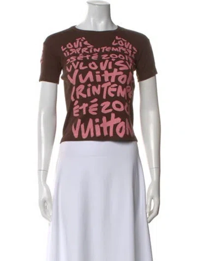 Pre-owned Louis Vuitton Vintage 2001 T-shirt In Brown
