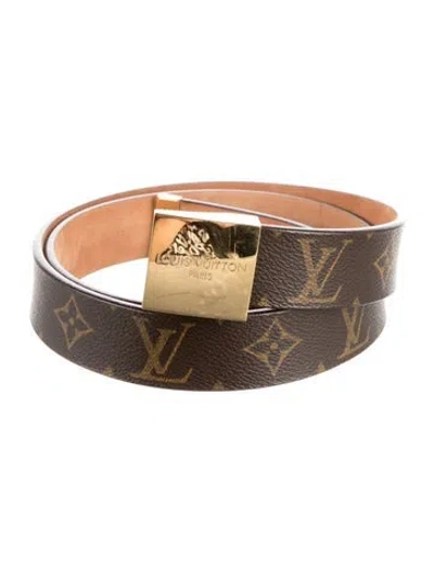 Pre-owned Louis Vuitton Vintage 2002 Belt Kit In Brown