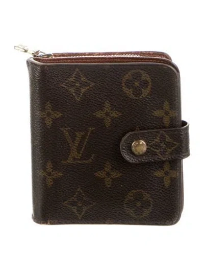 Pre-owned Louis Vuitton Vintage 2002 Compact Zippé Wallet In Brown