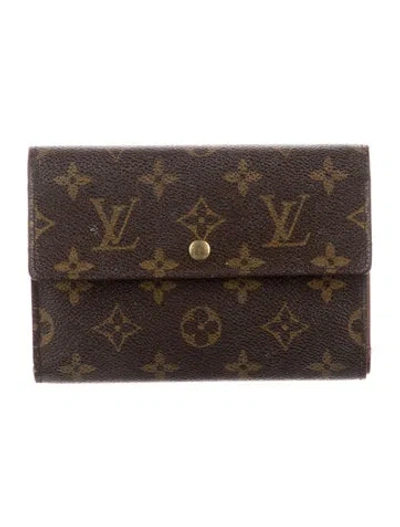 Pre-owned Louis Vuitton Vintage 2002 Porte-trésor Étui Papier Wallet In Brown