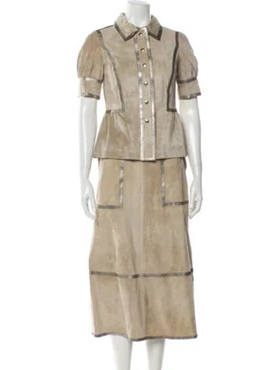 Pre-owned Louis Vuitton Vintage 2002 Skirt Suit In Neutral