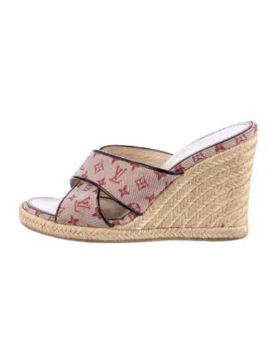 Pre-owned Louis Vuitton Vintage 2004 Mules In Burgundy