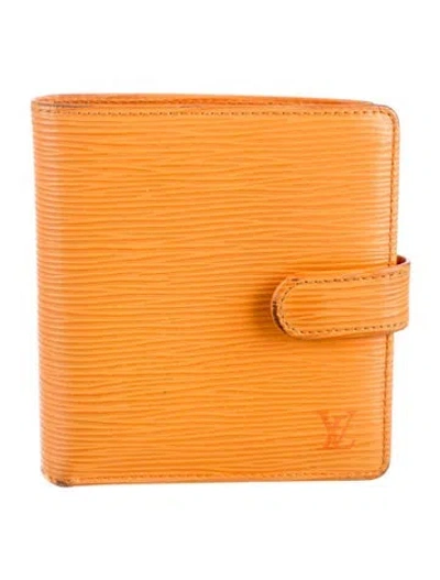 Pre-owned Louis Vuitton Vintage 2004 Porte-billets Compact Wallet In Orange