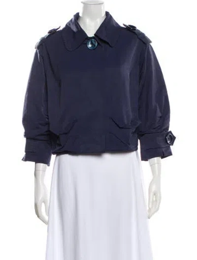 Pre-owned Louis Vuitton Vintage 2005 Bomber Jacket In Blue