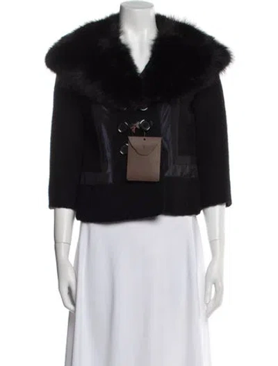 Pre-owned Louis Vuitton Vintage 2005 Fur Jacket In Black