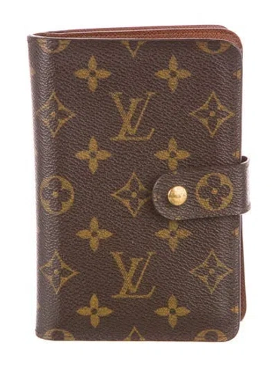 Pre-owned Louis Vuitton Vintage 2005 Porte-papier Zippé Wallet In Brown