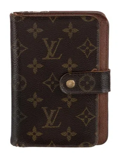 Pre-owned Louis Vuitton Vintage 2005 Porte-papier Zippé Wallet In Brown