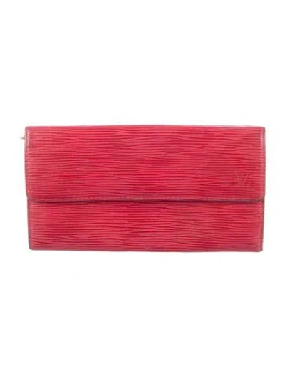 Pre-owned Louis Vuitton Vintage 2005 Sarah Wallet In Red