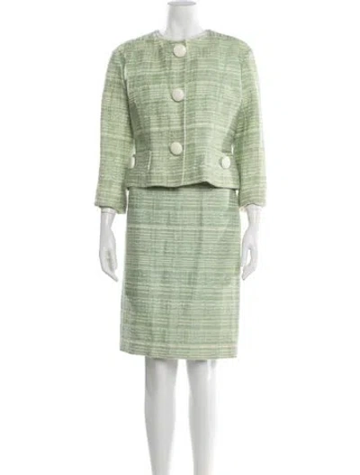 Pre-owned Louis Vuitton Vintage 2012 Skirt Suit In Green