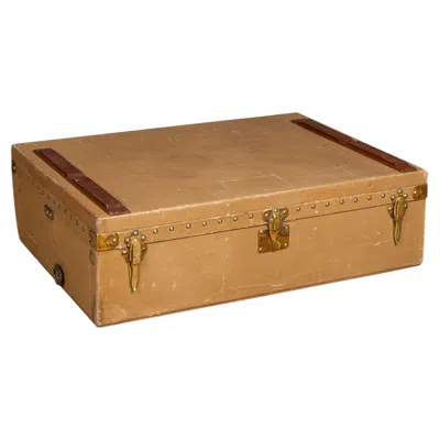 Pre-owned Louis Vuitton Vintage 20thc  Car Trunk In Grey Vuittonite Canvas, Paris C.1930 In Gray