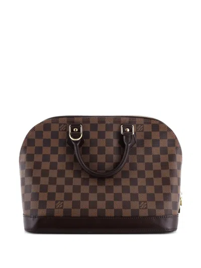 Pre-owned Louis Vuitton Vintage Alma Handbag Damier Pm Satchel In Brown