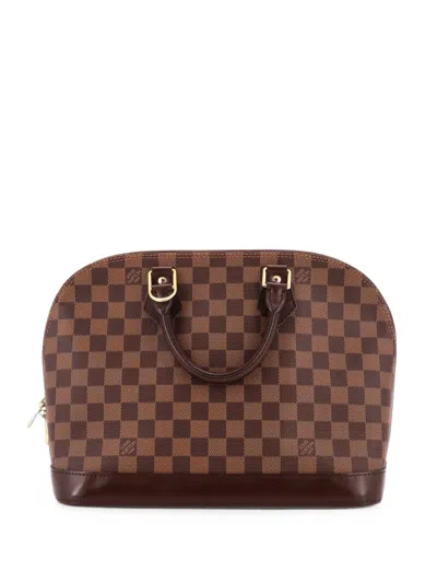 Pre-owned Louis Vuitton Vintage Alma Handbag Damier Pm Satchel In Brown