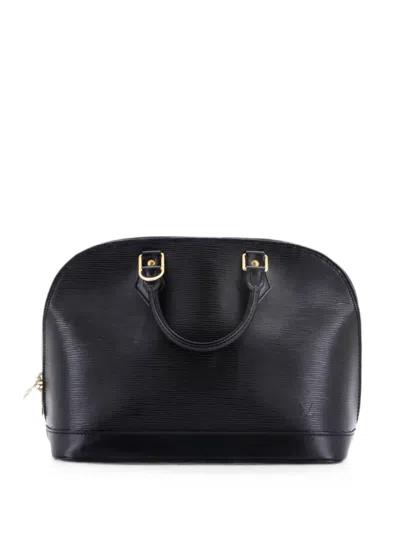 Pre-owned Louis Vuitton Vintage Alma Handbag Epi Leather Pm Satchel In Black