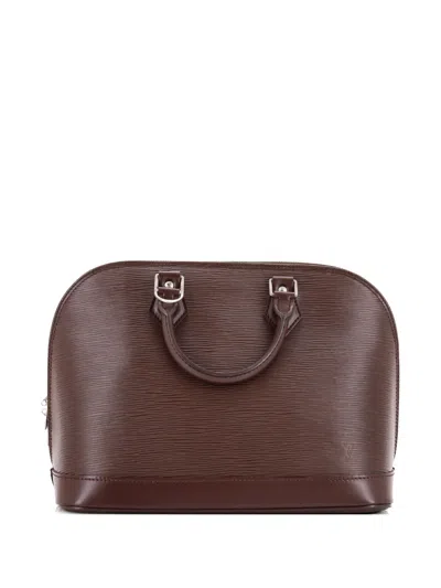 Pre-owned Louis Vuitton Vintage Alma Handbag Epi Leather Pm Satchel In Brown