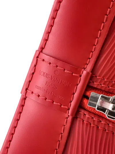 Pre-owned Louis Vuitton Vintage Alma Handbag Epi Leather Pm Satchel In Red