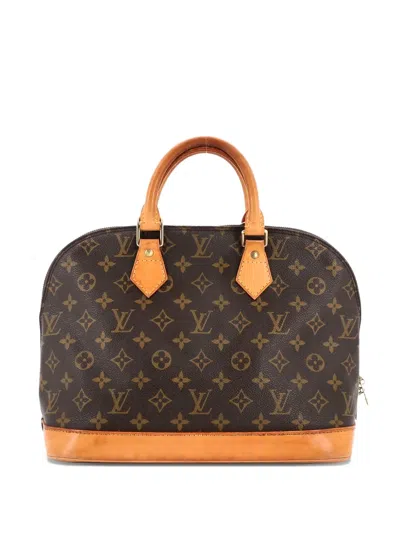 Pre-owned Louis Vuitton Vintage Alma Handbag Monogram Canvas Pm Satchel In Brown