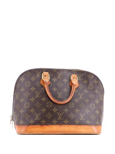 Pre-owned Louis Vuitton Vintage Alma Handbag Monogram Canvas Pm Satchel In Brown