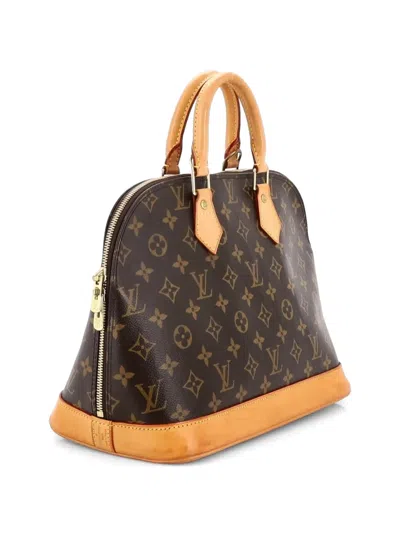 Pre-owned Louis Vuitton Vintage Alma Handbag Monogram Canvas Pm Satchel In Brown