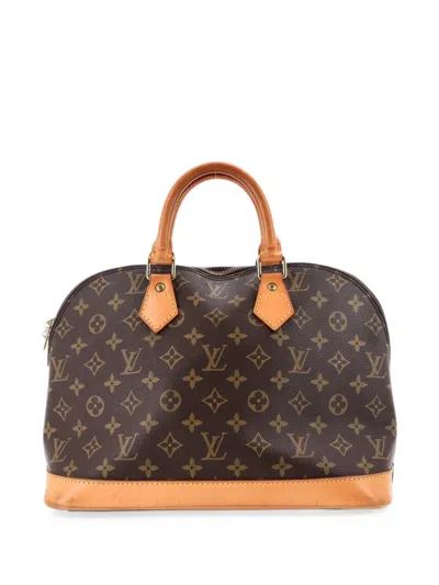 Pre-owned Louis Vuitton Vintage Alma Handbag Monogram Canvas Pm Satchel In Brown