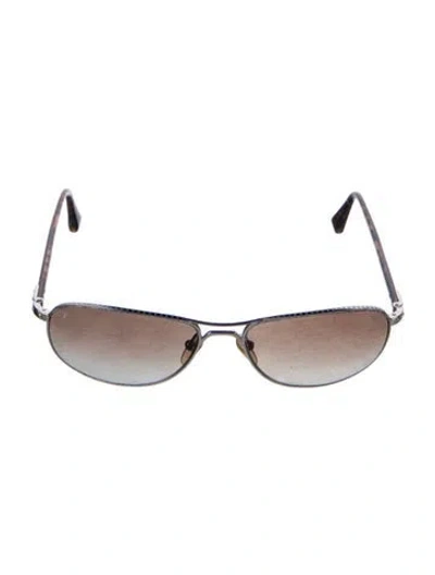 Pre-owned Louis Vuitton Vintage Aviator Sunglasses In Brown
