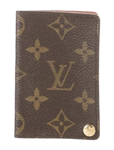 Pre-owned Louis Vuitton Vintage Coated Canvas Card Holder In Brown