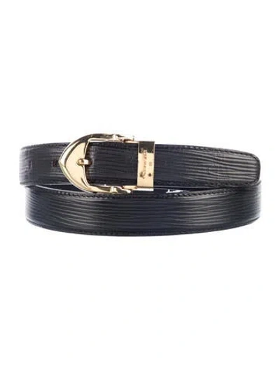 Pre-owned Louis Vuitton Vintage Epi Leather Belt In Black