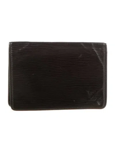 Pre-owned Louis Vuitton Vintage Epi Leather Card Case In Black