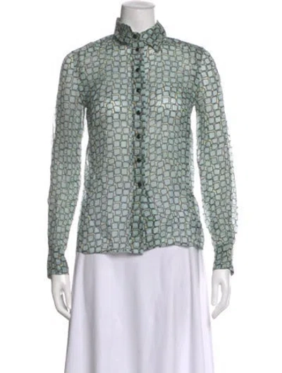 Pre-owned Louis Vuitton Vintage Late 1990's - Early 2000's Blouse In Blue