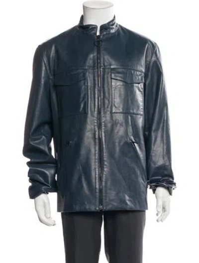 Pre-owned Louis Vuitton Vintage Late 1990's - Early 2000's Moto Jacket In Blue