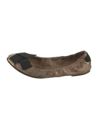 Pre-owned Louis Vuitton Vintage Leather Ballet Flats In Neutrals