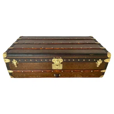 Pre-owned Louis Vuitton Vintage  Cabin Steamer Trunk, Leather & Wood, France In Brown