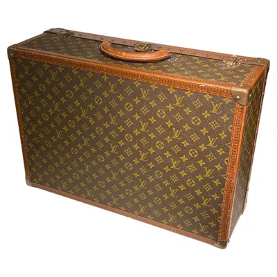 Pre-owned Louis Vuitton Vintage  Monogram Canvas Alzer 60 Trunk / Suitcase In Brown