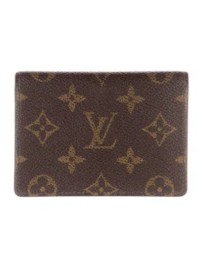 Pre-owned Louis Vuitton Vintage Lv Monogram Card Holder In Brown