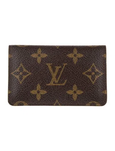 Pre-owned Louis Vuitton Vintage Lv Monogram Card Holder In Brown