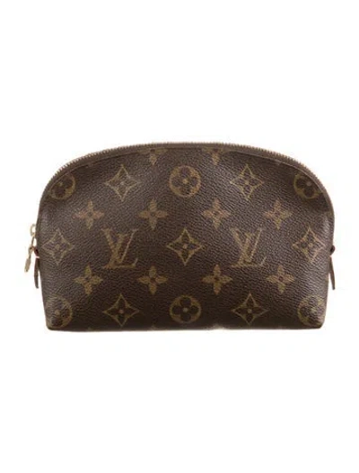 Pre-owned Louis Vuitton Vintage Lv Monogram Cosmetic Pouch Pm In Brown