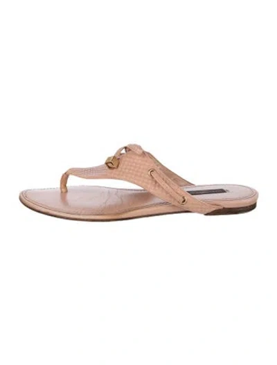 Pre-owned Louis Vuitton Vintage Lv Monogram Flip Flops In Pink