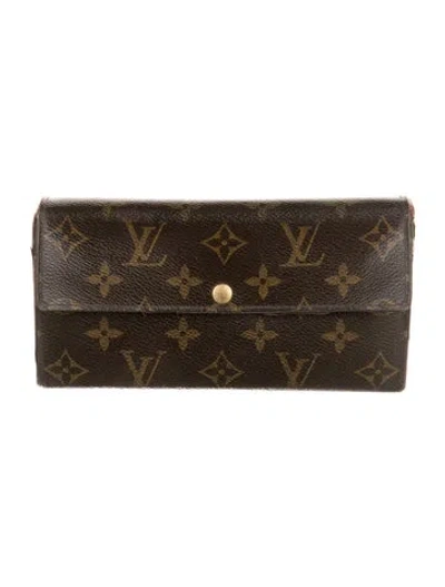 Pre-owned Louis Vuitton Vintage Lv Monogram International Wallet In Brown