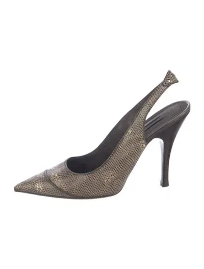 Pre-owned Louis Vuitton Vintage Lv Monogram Slingback Pumps In Brown