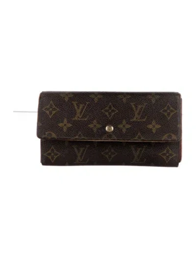 Pre-owned Louis Vuitton Vintage Lv Monogram Wallet In Brown