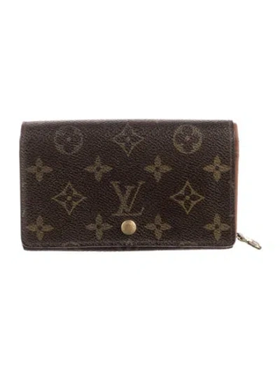 Pre-owned Louis Vuitton Vintage Lv Monogram Wallet In Brown