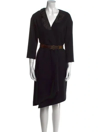 Pre-owned Louis Vuitton Vintage Midi Length Dress In Black