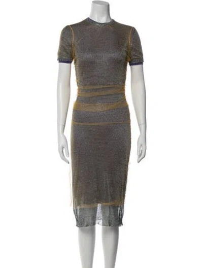 Pre-owned Louis Vuitton Vintage Midi Length Dress In Purple/yellow