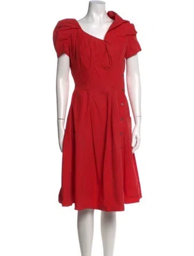 Pre-owned Louis Vuitton Vintage Midi Length Dress In Red