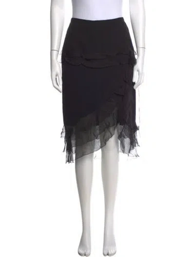 Pre-owned Louis Vuitton Vintage Midi Length Skirt In Black