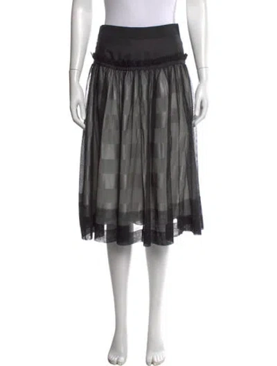 Pre-owned Louis Vuitton Vintage Midi Length Skirt In Black