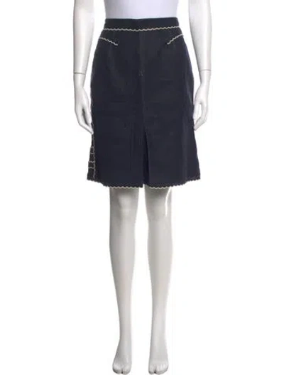 Pre-owned Louis Vuitton Vintage Midi Length Skirt In Blue