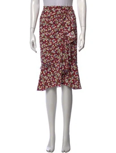 Pre-owned Louis Vuitton Vintage Midi Length Skirt In Red