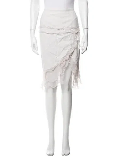 Pre-owned Louis Vuitton Vintage Midi Length Skirt In White