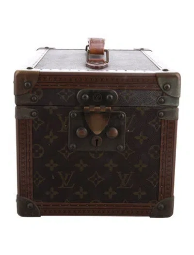 Pre-owned Louis Vuitton Vintage Monogram Bôite Flacons Vanity Trunk In Brown