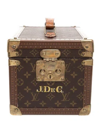 Pre-owned Louis Vuitton Vintage Monogram Bôite Flacons Vanity Trunk In Brown